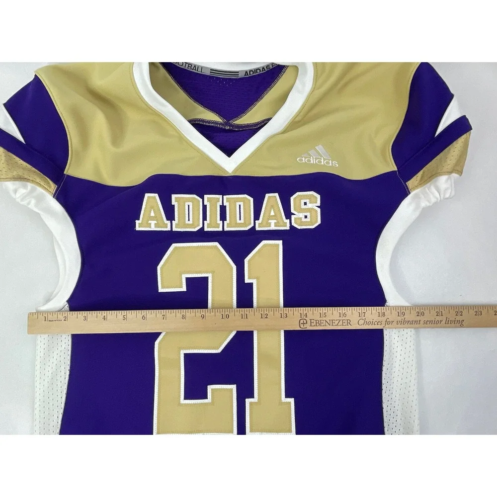 VINTAGE adidas Football Practice Jersey Mens XL Purple Gold #21 Pro Cut Stitched